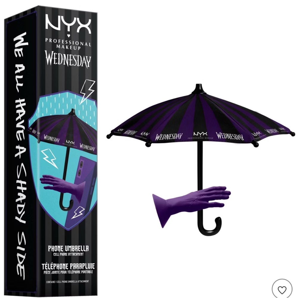 NYX Professional Makeup Wednesday Phone Umbrella NEW in Box Limited Edition